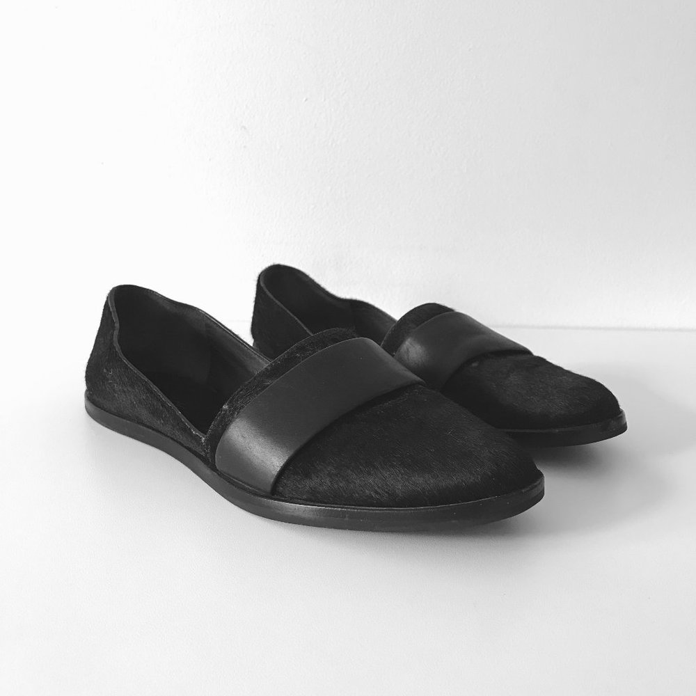 Vince Black Calf Hair Flats